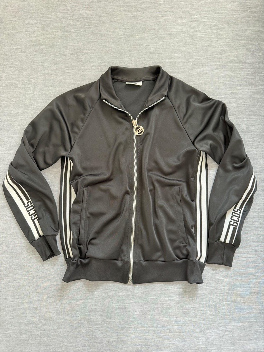 GCDS Black Logo Stripe Track Jacket - Men's S